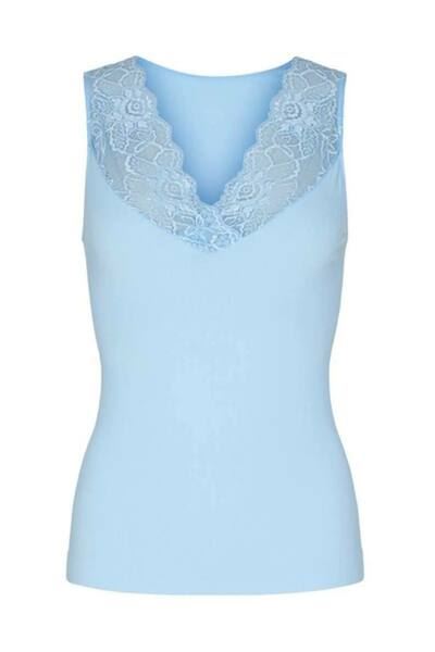 TIM & SIMONSEN TOP, BELEN V-LACE TOP, LIGHT BLUE